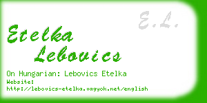 etelka lebovics business card